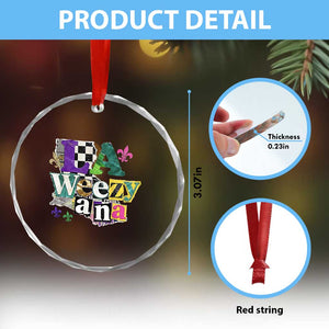 Colorful La-Weezi-ana Mardi Gras Louisiana Pride Crystal Glass Ornament Funky Carnival Vibes TS02 Print Your Wear