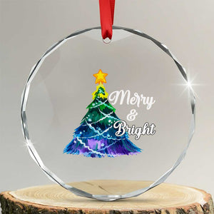 Colorful Xmas Tree Merry And Bright Crystal Glass Ornament TS09 Transparent Glass 3'' Circle Print Your Wear