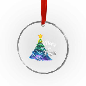 Colorful Xmas Tree Merry And Bright Crystal Glass Ornament TS09 Print Your Wear