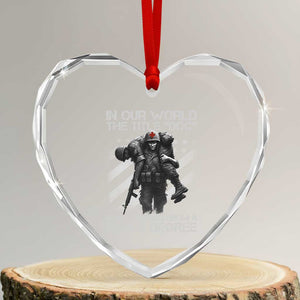 Combat Medic Heart Crystal Glass Ornament In Our World The Title Doc Is Not Earned Form A Fancy Degree TS11 Transparent Glass 3'' Heart Print Your Wear