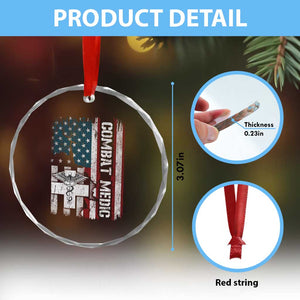 Combat Medic Soldier Crystal Glass Ornament Medical Military American Flag TS11 Print Your Wear