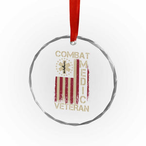 Combat Medic Veteran Crystal Glass Ornament Medical Military Vintage American Flag TS11 Print Your Wear