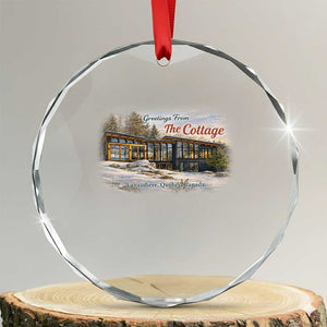 Coming To The Cottage Crystal Glass Ornament Retro LGBT Romance Hockey Fan TS10 Transparent Glass 3'' Circle Print Your Wear