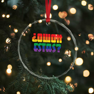Como Estas Crystal Glass Ornament Funny Spanish LGBT Pride Latinx Retro Queer Inclusive Gift TS10 Print Your Wear