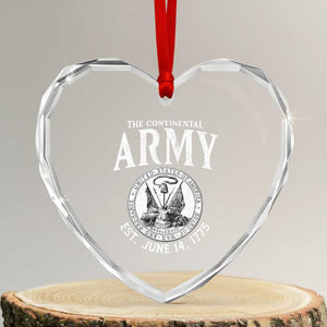 Continental Army America Independence Revolutionary War Seal Heart Crystal Glass Ornament TS11 Transparent Glass 3'' Heart Print Your Wear