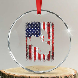 Cool ATV American Flag Crystal Glass Ornament Retro Quad 4 Wheeler ATV Riding Quadrider Off Road TS10 Transparent Glass 3'' Circle Print Your Wear