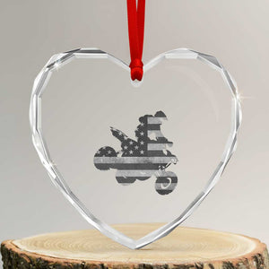 Cool ATV Heart Crystal Glass Ornament Quad 4 Wheeler ATV Riding American Flag TS10 Transparent Glass 3'' Heart Print Your Wear