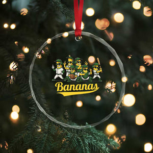 Cool Bananas Squad Playing Baseball Graphic Crystal Glass Ornament for Sports Fans Entertainment TS02 Print Your Wear