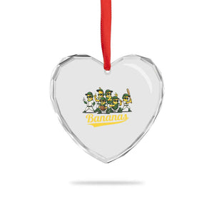 Cool Bananas Squad Playing Baseball Graphic Heart Crystal Glass Ornament for Sports Fans Entertainment TS02 Print Your Wear