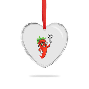Cool Chili Pepper Soccer Player Heart Crystal Glass Ornament Mexican Spicy Food Lover TS12 Print Your Wear