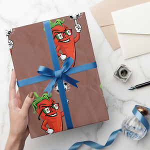 Cool Chili Pepper Soccer Player Wrapping Paper Roll Mexican Spicy Food Lover TS12 Mocha Print Your Wear
