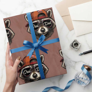 Cool Dad Wrapping Paper Roll Raccoon Daddy Father's Day Gift