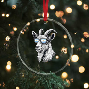 Cool Goat With Sunglasses Argentinian Flag Crystal Glass Ornament Argentina Soccer Football Game Day Supporter TS14 Print Your Wear