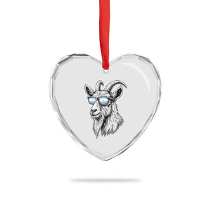 Cool Goat With Sunglasses Argentinian Flag Heart Crystal Glass Ornament Argentina Soccer Football Game Day Supporter TS14 Print Your Wear