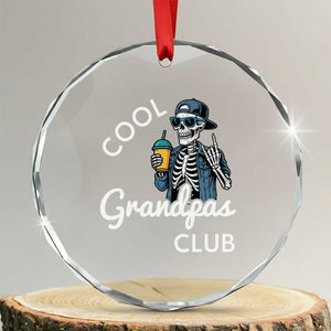Cool Grandpas Club Crystal Glass Ornament Fathers Day Best Grandpa Skeleton TS10 Transparent Glass 3'' Circle Print Your Wear