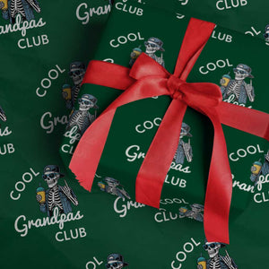 Cool Grandpas Club Wrapping Paper Roll Fathers Day Best Grandpa Skeleton