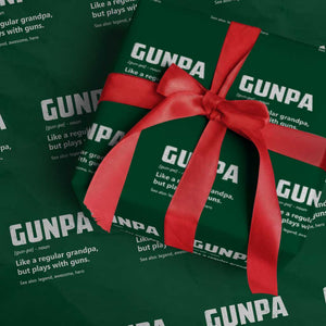 Cool Gun Grandpa Enthusiast Wrapping Paper Roll Funny Gunpa Definition Like A Regular Grandpa But Plays With Guns TS02 Green Print Your Wear