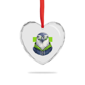 Cool Hawk Wearing Hoodie Graphic Heart Crystal Glass Ornament Game Day Swagger TS02 Print Your Wear