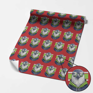 Cool Hawk Wearing Hoodie Graphic Wrapping Paper Roll Game Day Swagger TS02 Red Print Your Wear