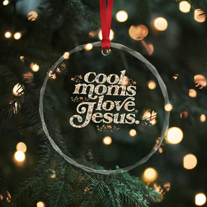 Cool Moms Love Jesus Crystal Glass Ornament Vintage Floral Boho Wildflower Christian Mama Mothers Day TS10 Print Your Wear