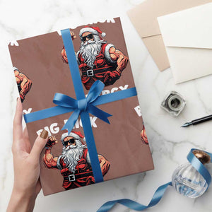 Cool Santa Claus Wrapping Paper Roll Big Nick Energy TS02 Mocha Print Your Wear