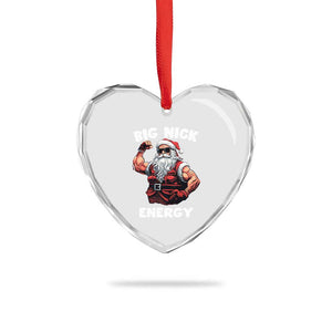 Cool Santa Claus Heart Crystal Glass Ornament Big Nick Energy TS02 Print Your Wear