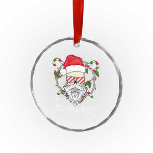 Cool Santa Crystal Glass Ornament Yo Ho Ho Skull Beard Sunglass TS09 Print Your Wear