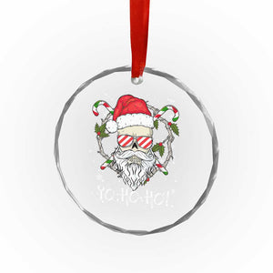 Cool Santa Crystal Glass Ornament Yo Ho Ho Skull Beard Sunglass TS09 Print Your Wear