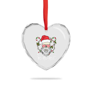 Cool Santa Heart Crystal Glass Ornament Yo Ho Ho Skull Beard Sunglass TS09 Print Your Wear