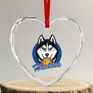 Cool Siberian Husky Basketball Heart Crystal Glass Ornament Gift For Dog Lovers TS12 Transparent Glass 3'' Heart Print Your Wear