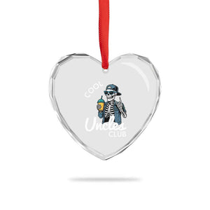 Cool Uncles Club Heart Crystal Glass Ornament Funny Uncle Skeleton