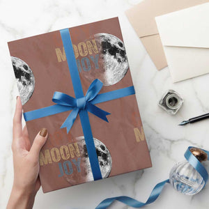 Copy Moon Joy Wrapping Paper Roll Funny Lunar Quote Graphic TS14 Mocha Print Your Wear