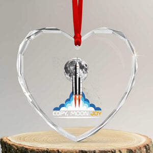 Copy Moon Joy Heart Crystal Glass Ornament Rocket Launch Full Moon TS14 Transparent Glass 3'' Heart Print Your Wear