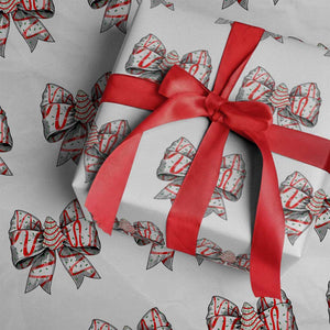 Coquette Bow Christmas Tree Cake Wrapping Paper Roll Xmas Vibes TS02 White Print Your Wear