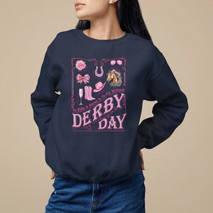 Coquette Bow Girly Derby Day Horse Racing Sweatshirt TS09 Navy Print Your Wear