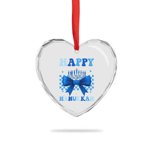 Coquette Hanukkah Heart Crystal Glass Ornament Jewish Menorah Bow Girls TS10 Print Your Wear