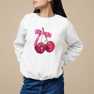 Coquette Sweatshirt Kawaii Cherry Aesthetic Trendy Girly Girl TS09 White Printyourwear