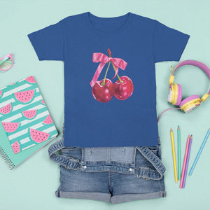Coquette T Shirt For Kid Kawaii Cherry Aesthetic Trendy Girly Girl TS09 Royal Blue Printyourwear