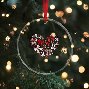 Coquette Valentine's Day Heart Bow Crystal Glass Ornament TS10 Print Your Wear