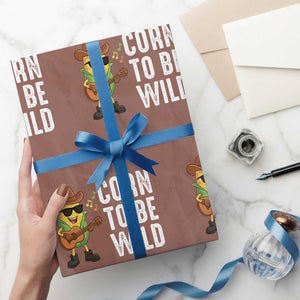 Corn To Be Wild Wrapping Paper Roll Funny Cowboy Cornboy TS14 Mocha Print Your Wear