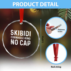 Cornhole King Crystal Glass Ornament No Cap Funny Bean Bag Toss Game TS10 Print Your Wear
