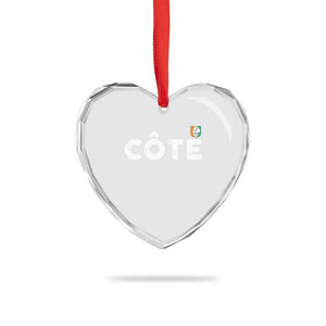 Côte D Ivoire Heart Crystal Glass Ornament Ivory Coast Crest Football Family Matching