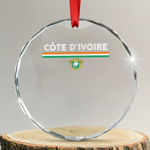 Côte D'ivoire Elephant Sporty Ivory Coast Flag Crystal Glass Ornament