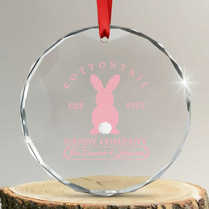 Cottontail Candy Company Vintage Easter Bunny Crystal Glass Ornament Retro Chocolate and Jellybeans Spring Lovers TS02 Transparent Glass 3'' Circle Print Your Wear