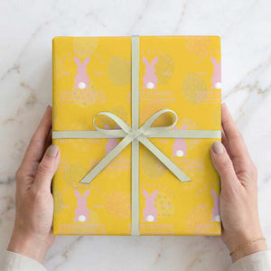 Cottontail Candy Company Vintage Easter Bunny Wrapping Paper Roll Retro Chocolate and Jellybeans Spring Lovers TS02 Yellow Print Your Wear