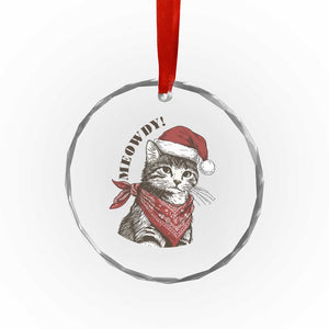 Cowboy Cat Christmas Crystal Glass Ornament Meowdy Western Rodeo TS14 Print Your Wear