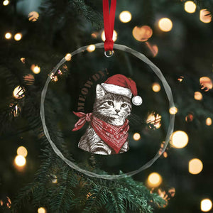 Cowboy Cat Christmas Crystal Glass Ornament Meowdy Western Rodeo TS14 Print Your Wear