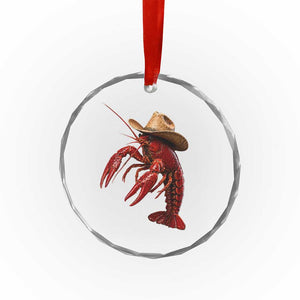 Cowboy Crawfish Crystal Glass Ornament Yeeclaw Western Country Seafood Lobster Cajun Lovers TS10 Print Your Wear