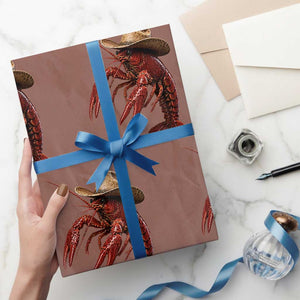 Cowboy Crawfish Wrapping Paper Roll Yeeclaw Western Country Seafood Lobster Cajun Lovers TS10 Mocha Print Your Wear