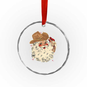 Cowboy Crystal Glass Ornament Santa Claus Merry Xmas Vintage 90s Western Country TS10 Print Your Wear